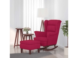 Vidaxl Cadeira De Baloiço Com Encosto De Asa Em Veludo Madeira Maciça
