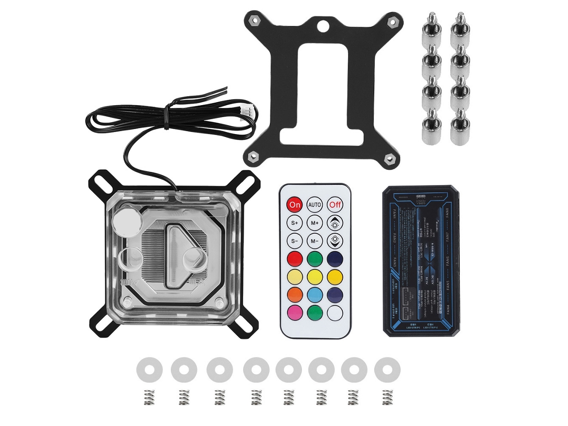 Bloco De Água Cpu Rbw Com Controlador E Lâmpadas Rgb Microcanais De 0.5mm Xph-ba