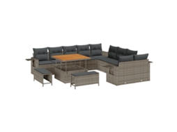 Conjunto 13 Conjunto De Sofá De Jardim Vidaxl Cinzento Vime Pe (100 X 100 X 71 Cm)