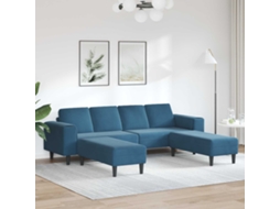Vidaxl Sofá De Sala De Estar 3 Unid. Azul