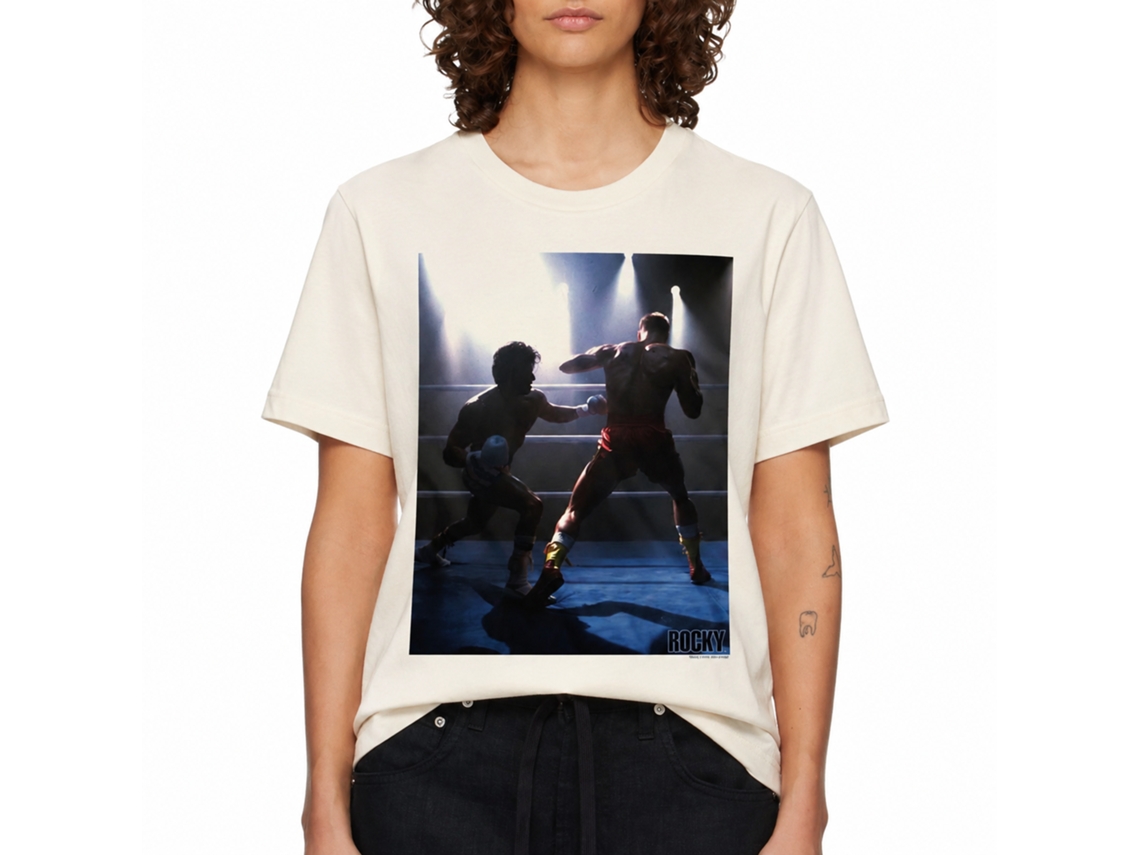 Rockinstone Rocky Movie Down For This Solid Natural Adult T-shirt Size:xl