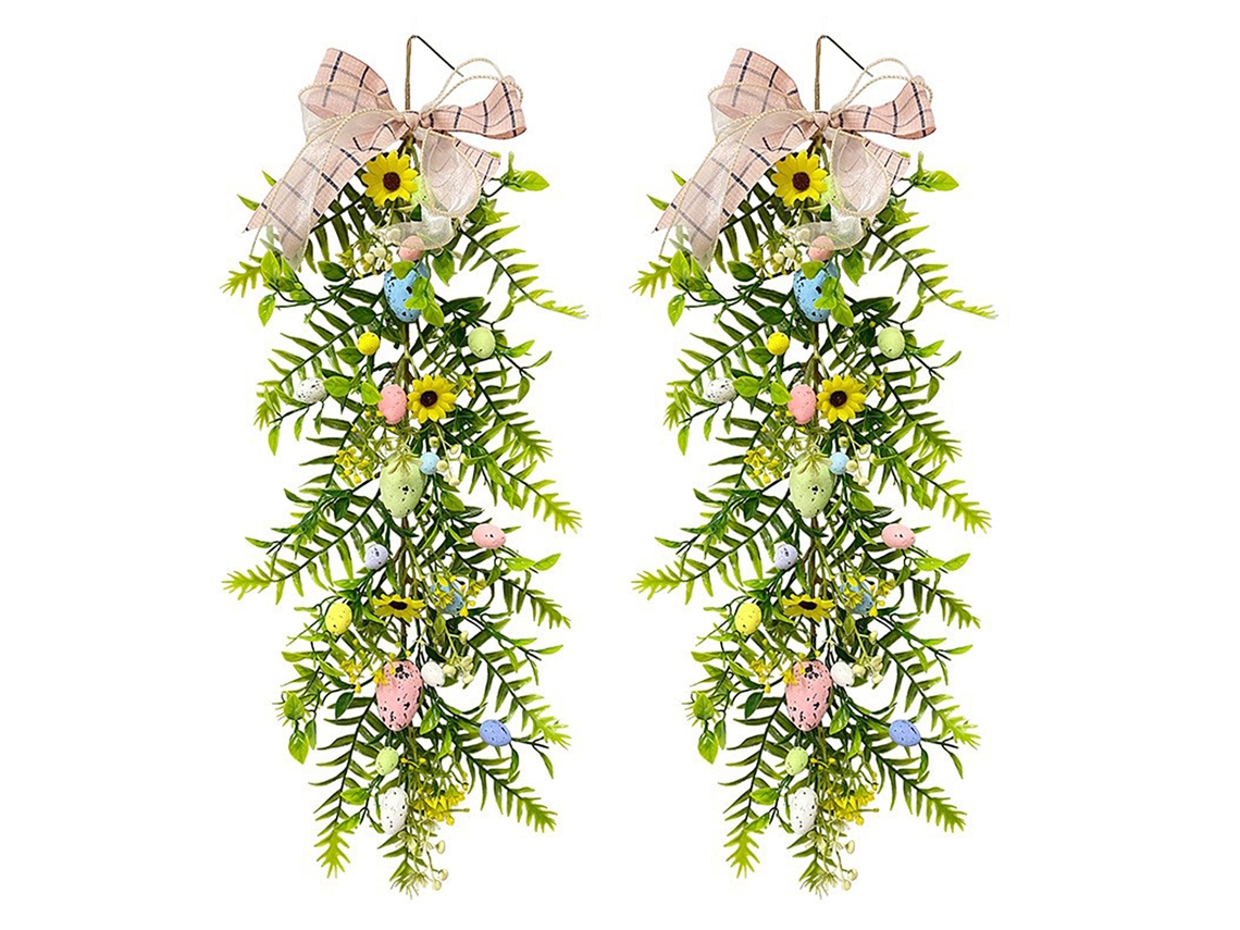Decoração Parede Ovos Yunjuanfengshu Páscoa 2 Peças Plantas LAXISCREED