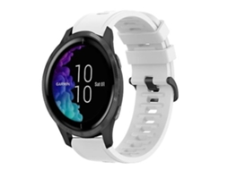 Pulseira De Relógio Lurelia Para Garmin Venu 20 Mm Cor Sólida Silicone Macio Branco