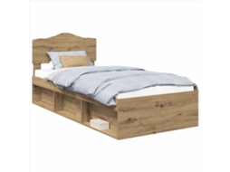 Estrutura da Cama com Cabeceira Carvalho Artesanal MAISON EXCLUSIVE 90x190 cm