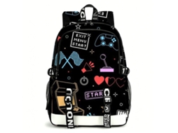 Mochila De Estudante Panoona Consola Jogos Estampa 3d Completa 17 Pol Estilo 18