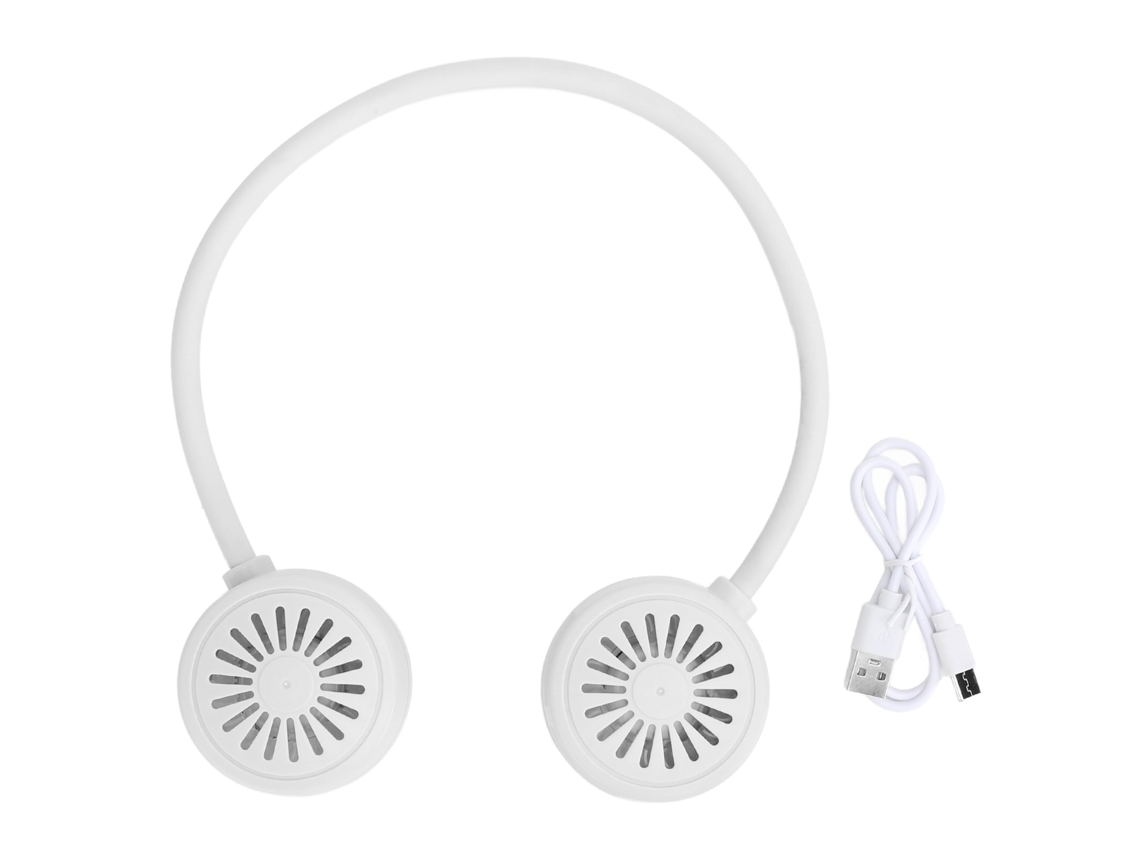 Ventilador Portátil Sem Lâmina Pescoço 3 Velocidades Branco