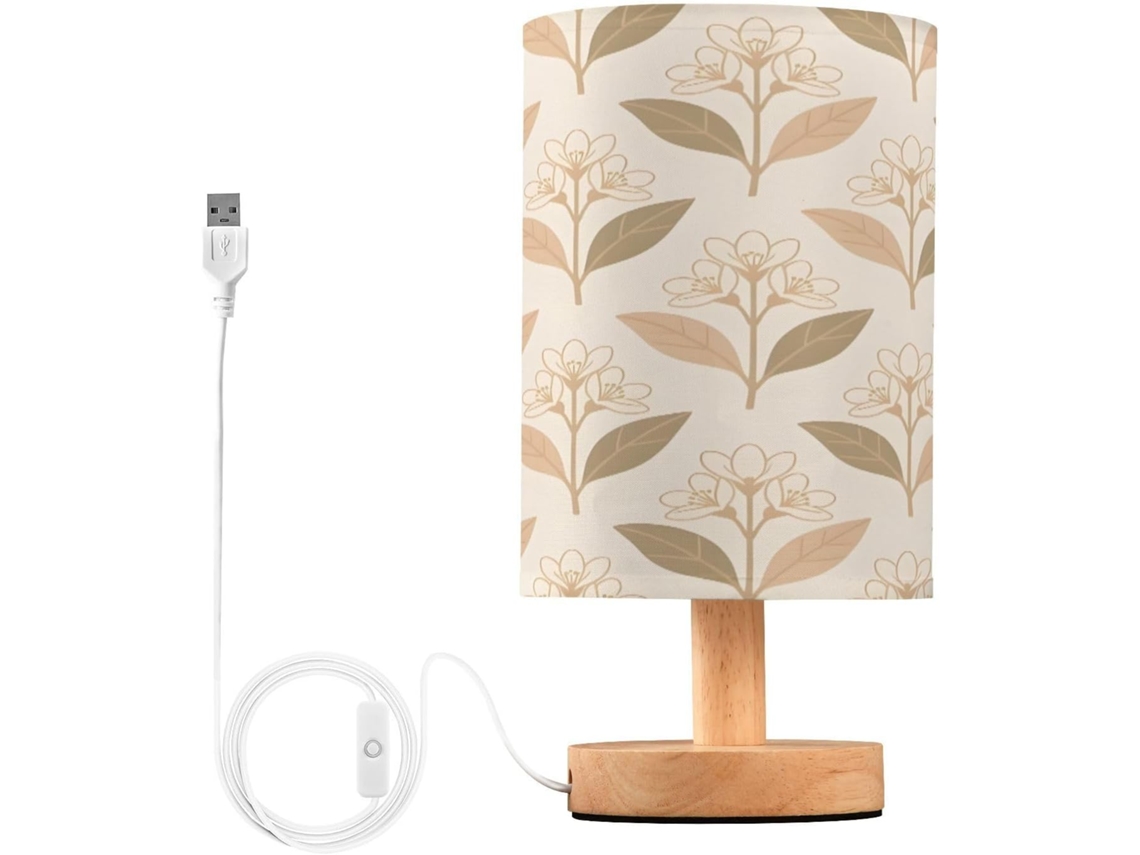 Abajur De Cabeceira In Format Folha Para Quarto, Con Portas de Regamento USB C, Luminária De Mesa Cabeceira