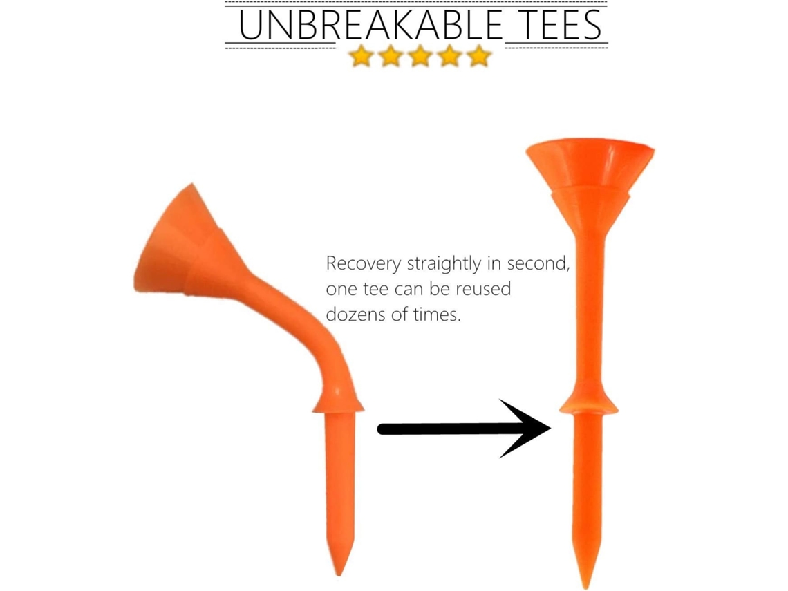 Lurelia Tees De Golfe, Tee De Golfe De Plástico De Cobre De Cores Mistas, 3 1/4 Polegadas, 83 Mm De Comprimento, Inquebrável