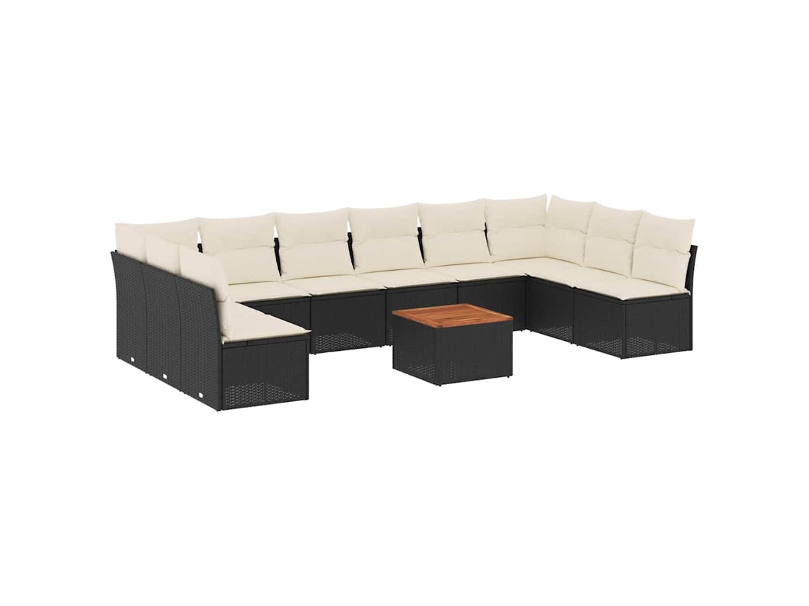 Garden Sofa Set, Garden Sofa Sets Vidaxl Preto Rattan / Vime (n/a)