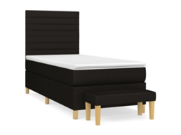 Cama com Molas/colchão 90x200 Cm Tecido Preto MAISON EXCLUSIVE