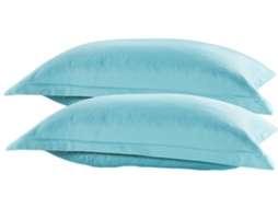 Fronha Azul Clara, Capa de Edredom em Fibra Poliéster, Abertura Lateral, Decorativa para Casa. CHABERLU