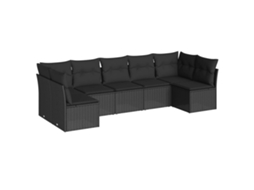 Garden Sofa Set, Garden Sofa Sets Vidaxl Preto Rattan / Vime (n/a)