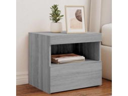 Vidaxl Mesa De Cabeceira Com Luzes Led 50x40x45 Cm Cinzento-sonoma