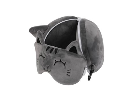 Almofada De Viagem Infantil C/ Tapa Olhos Itotal Gato Cinzento