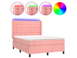 Box Spring Bed, Box Spring Beds Vidaxl Cor-de-rosa Veludo (140 X 190 Cm)