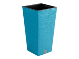 Vaso De Flores Azul Com Reservatório, 26,5 X 26,5 X 50 Cm, Capacidade De 11 L.