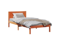 Estrutura da Cama Castanho em Madeira de Pinho Maciça MAISON EXCLUSIVE (80x200 cm)