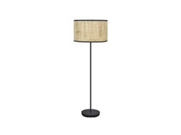 Pé De Salão Natasha 1xe27 Preto/junco 163x40x40 Cm Fabrilamp