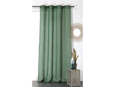 Cortina Filtrante e Natural em 100% Linho Verde 145 X 260 Cm LINDER