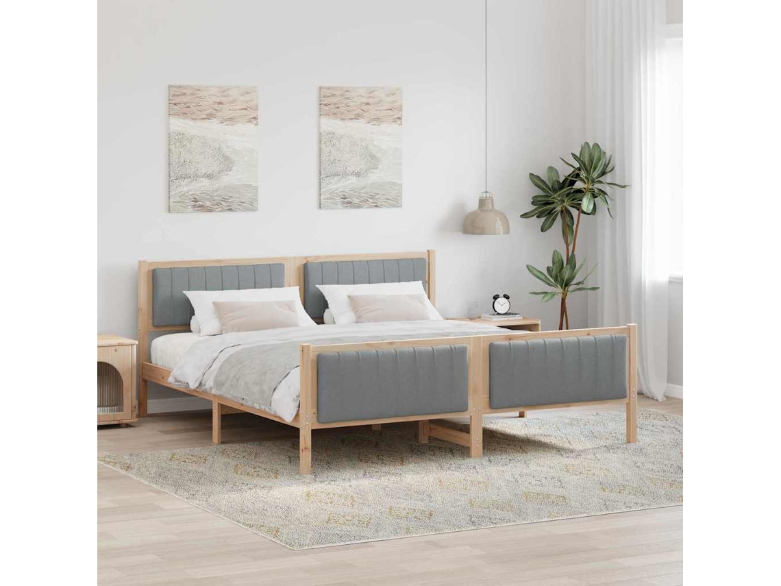 Vidaxl Estrutura Da Cama Marrom E Cinza Claro 180 X 200 Cm