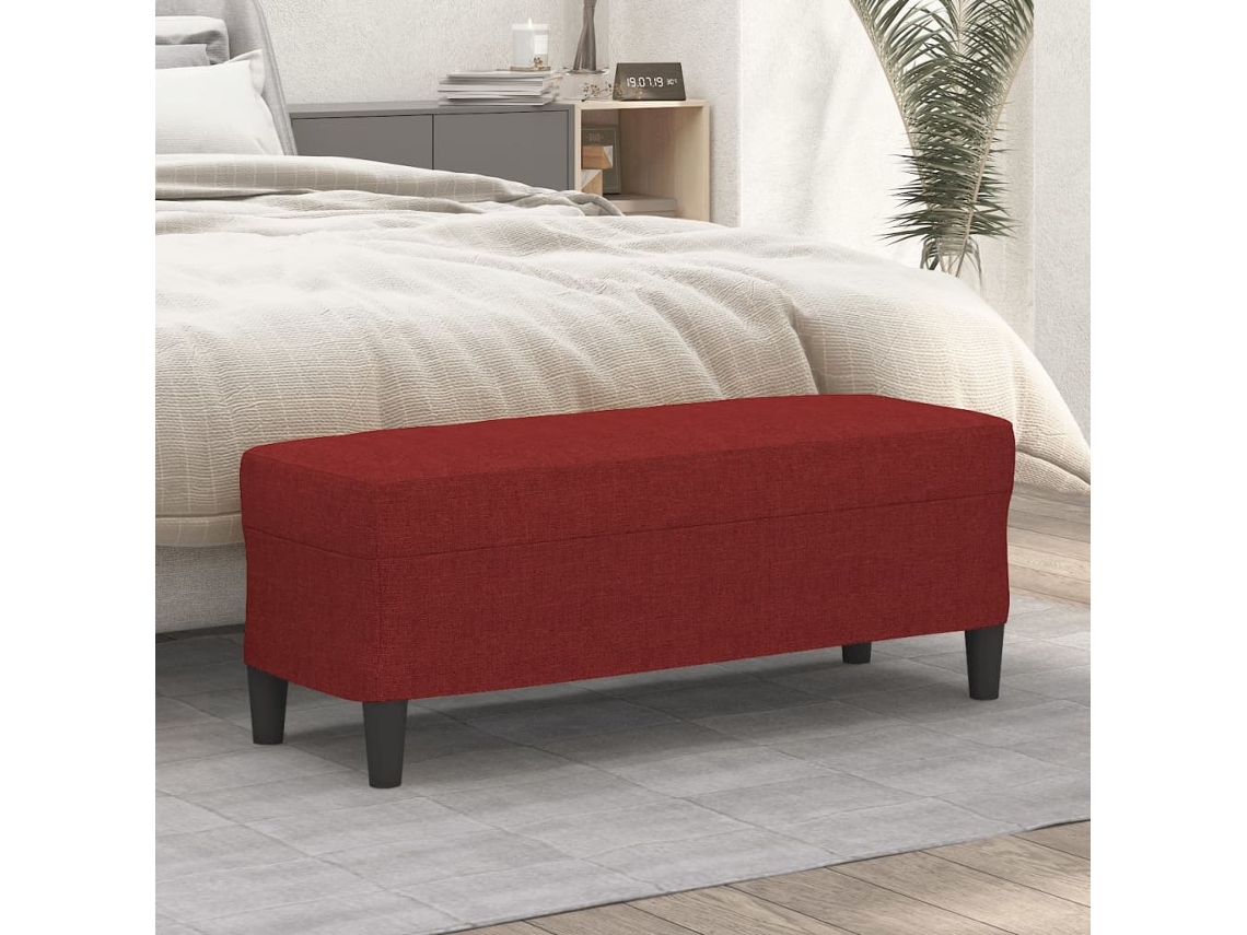 Vidaxl Banco 100x35x41 Cm Tecido Vermelho Tinto