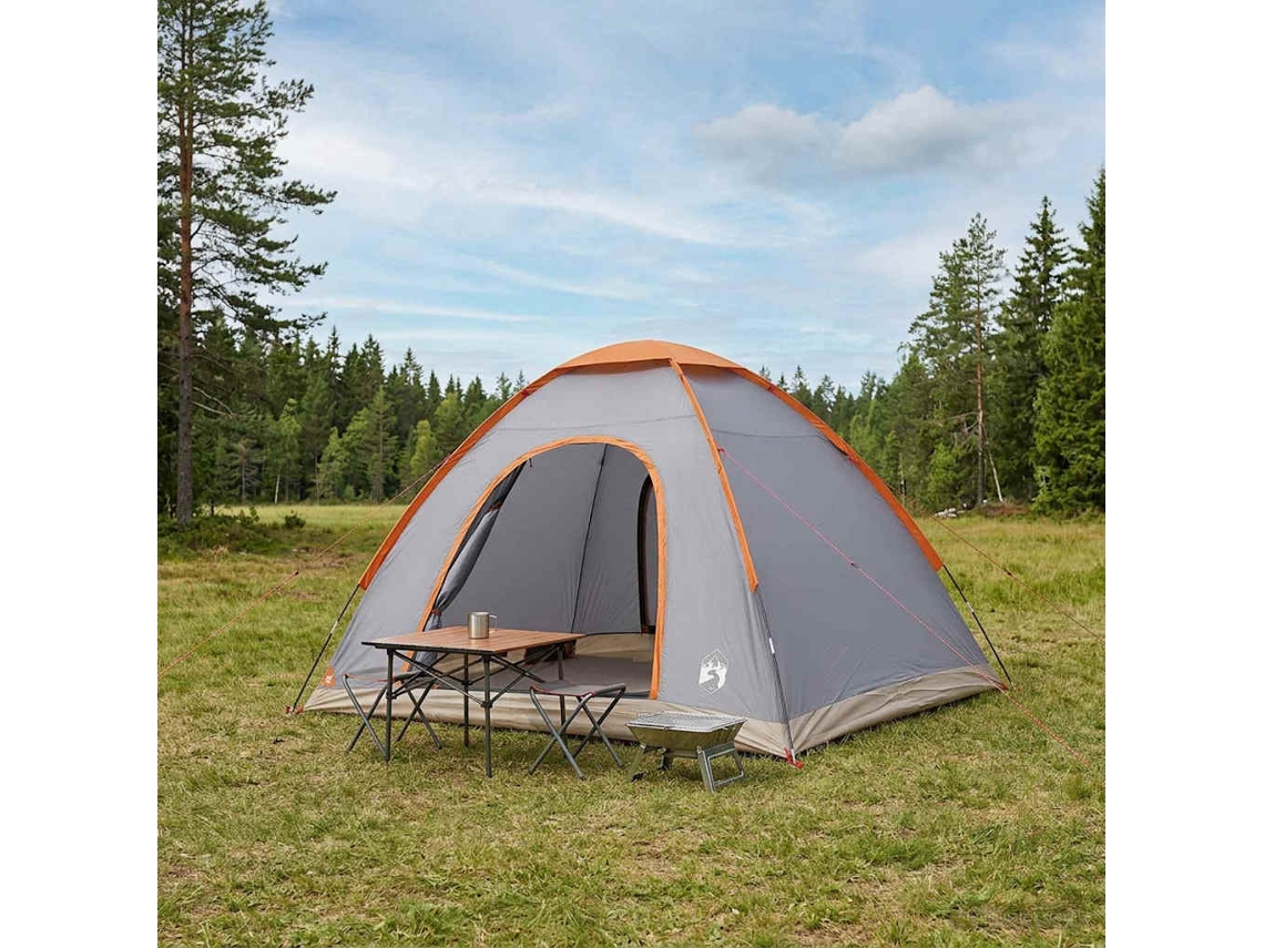 Vidaxl Barraca De Camping 4 Pessoa Cinza E Laranja