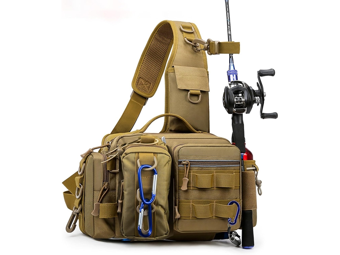 Bolsa De Pesca Com Mosca Para Homens, Mochila Para Armazenamento De Equipamentos De Pesca Com Suporte Para Vara Wat-brown SUNNY SPACES