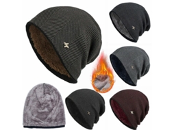 Gorro de inverno de veludo tricotado, unissex, para homens e mulheres, grosso, macio e à prova de vento.