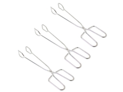 Lurelia Pinça Culinária Kit 3 Peças Inox 304 30 X 3,8 Cm Prata Antiderrapante Churrasco