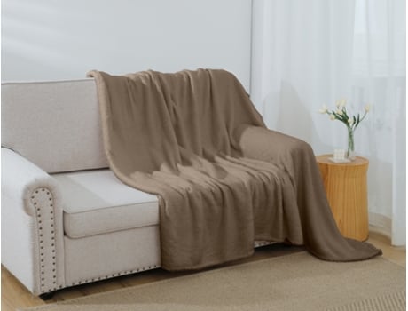 Cobertor de Algodão Ultra Suave Castanho 220*240Cm-BOD HOME