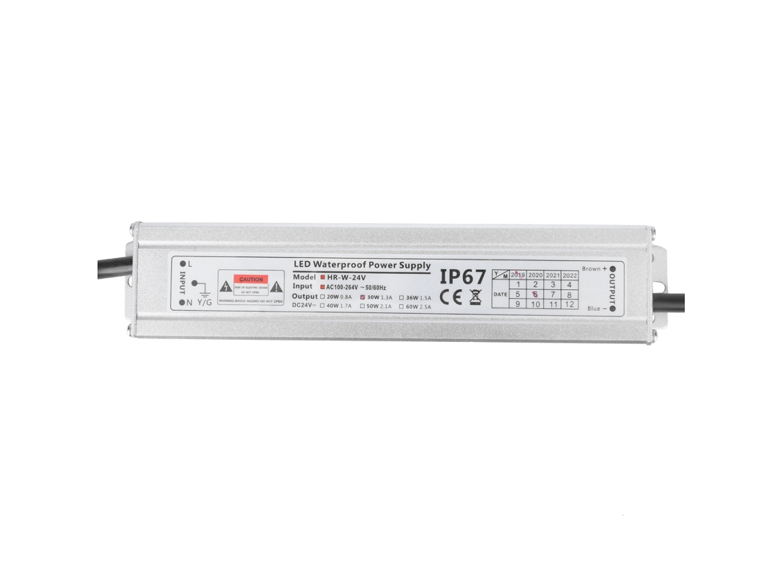 Hkj fonte de Alimentação Impermeável Ip67 Transformador Led 24v 30w Ac100264v para Fitas Led