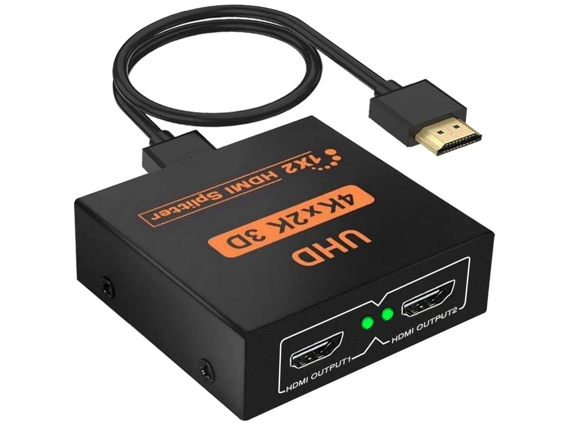 Adaptador Divisor Hdmi 1 Em 2 Saída 3d 4k 1080p Hdmi1215-y22 Preto*