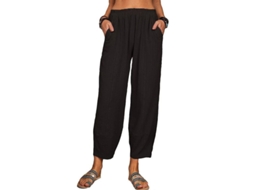 2026 pantalones Casuales Mujer de Tela Elástica Con Cintura Elástica Y Corte Recto Suelto