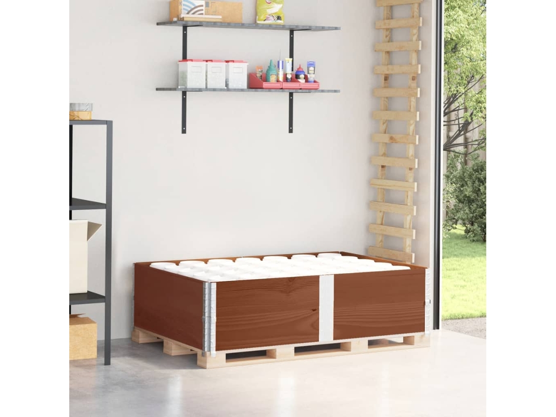 Vidaxl Colares Para Paletes 2 Pcs 150x100 Cm Pinho Maciço Castanho