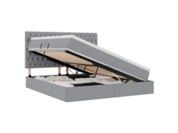 SYFAX™ Cama de Armazenamento Led com Colchão Cinzento claro