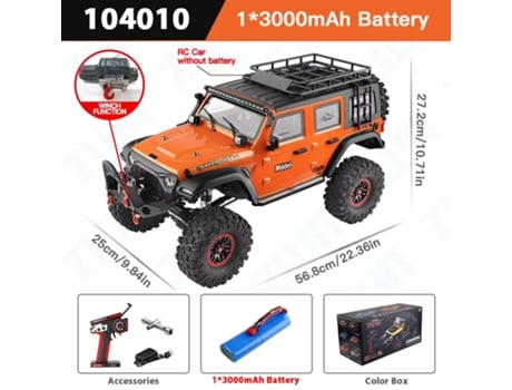 Carro Rc 1/10 Profissional 4wd Off Road 2.4g Com Luz, Escalada Elétrica Grande Aeuzwr