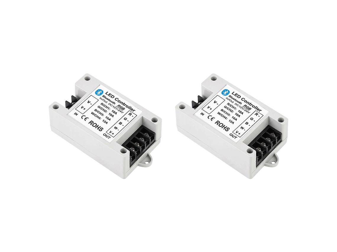 Controlador Bluetooth 2x Rgb/rgbw Para Fitas De Led Rgb Com Controle Por Aplicativo Para Celular, Compatível Com Fitas De Led Rgb 5050 E 3528