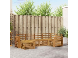 Vidaxl Conjunto De Sofás Para Exterior 6 Unid. Natural Poliéster