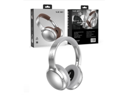 Fones De Ouvido Bluetooth Vje901 Retro Metal Over Ear, Esportivos Sem Fio, Prata Premium Ushion