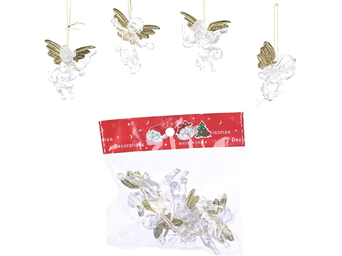 Adorno De Anjo Transparente Para Natal Decoração Feriada Presente Criativo