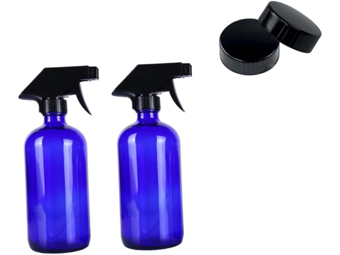 Frascos De Vidro Recarregáveis Com Spray, Selados A Vácuo, Azuis, Para Cosméticos.