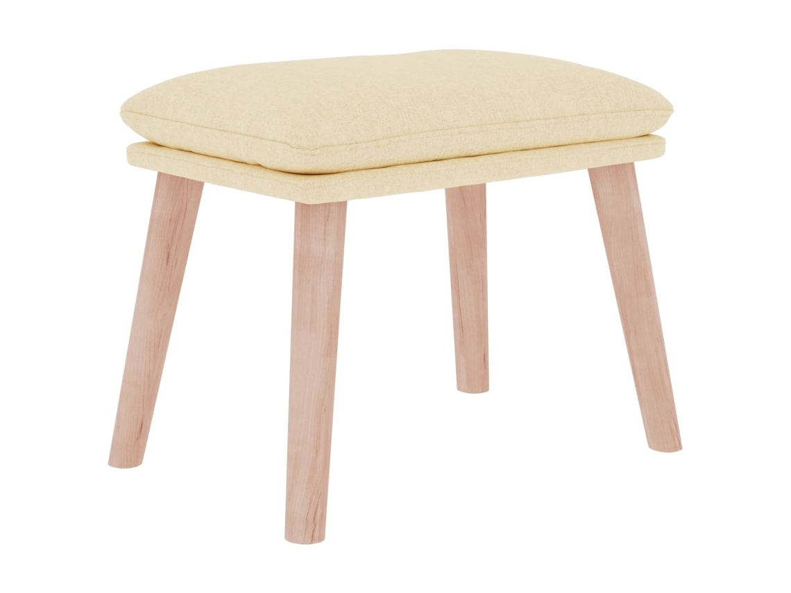 Apoio de pés VIDAXL Creme Tecido (45x29.5x39 cm )