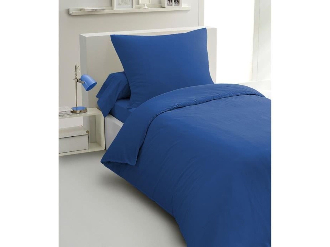 Conjunto de capa de edredom Home Linge Passion de 2 peças HP72074 em microfibra 82g 140 x 200cm Azul