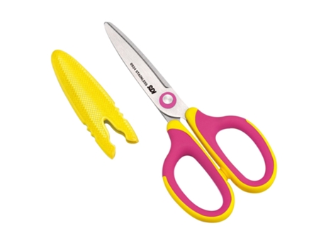 Sdi Small Hands - Tijeras Infantiles Con Punta Roma Y Cubierta Protectora, 13 Cm. Amarillo Y Rosa