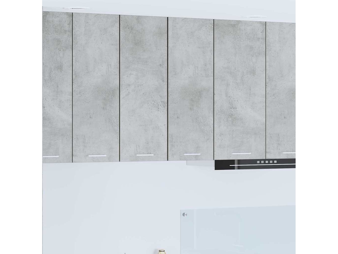 Vidaxl Armário Suspenso 2 Unid. Cinza Concreto E Branco