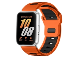 Pulseira Desportiva Em Silicone Para Samsung Galaxy Fit 3, Pulseira De Substituição Perfurada E Respirável Em Dois Tons Laranja Panoona