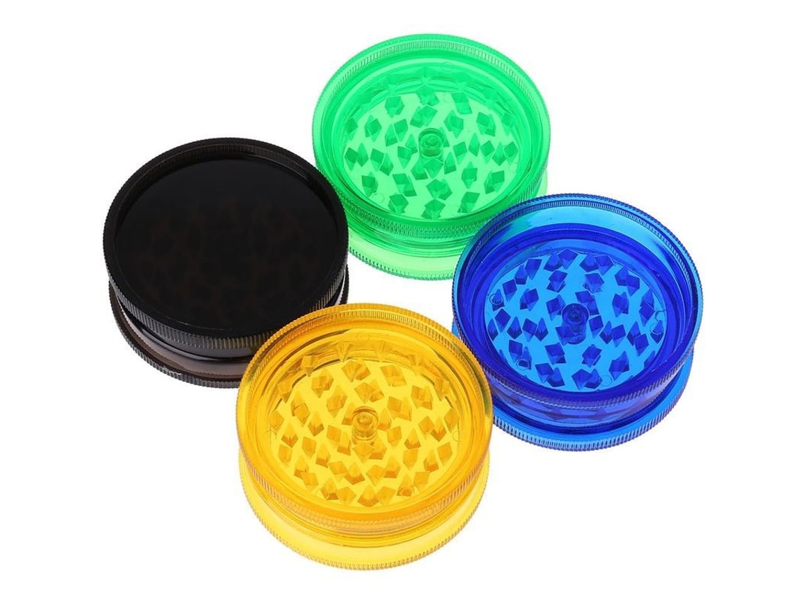 Triturador de ervas Shark 2026 hermético em acrílico, 60 mm, 2 partes, pacote com 4 cores.