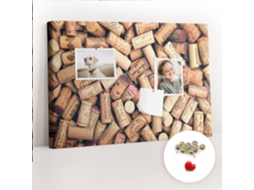 Quadro De Cortiça Com Impressão Rolhas De Vinho Para O Corredor Espelharte (60x40 Cm)