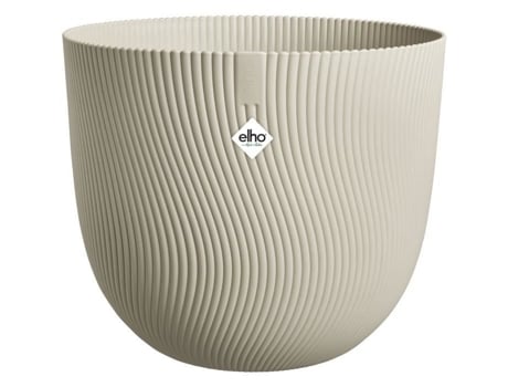 Vaso De Flores Elho Sereh Redondo 40 Bege Ø 39 X H 33 Cm 100 Reciclado Elho Give Room To Nature