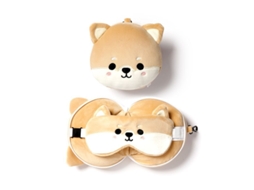 Almofada de viagem 2 em 1 fofa para cães shiba inu restazz com máscara para os olhos PUCKATOR